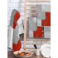 thumbnail image 2 of Red Grey Kitchen Dish Towels for Drying Dishes Set of 2, Abstract Geometric Color Block Oil Painting Waffle Weave Microfiber Hand Tea Bathroom Towels Quick Dry & Absorbent Towel 15.7x23.6, 2 of 7