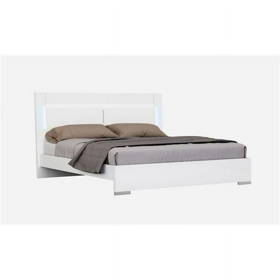 J&M Furniture 17485-K Oslo King Size Bed, White