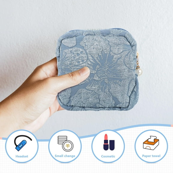 MUSEYA Portable Period Pouch Cotton Sanitary Napkin Holder for Women Outdoor 1Pcs