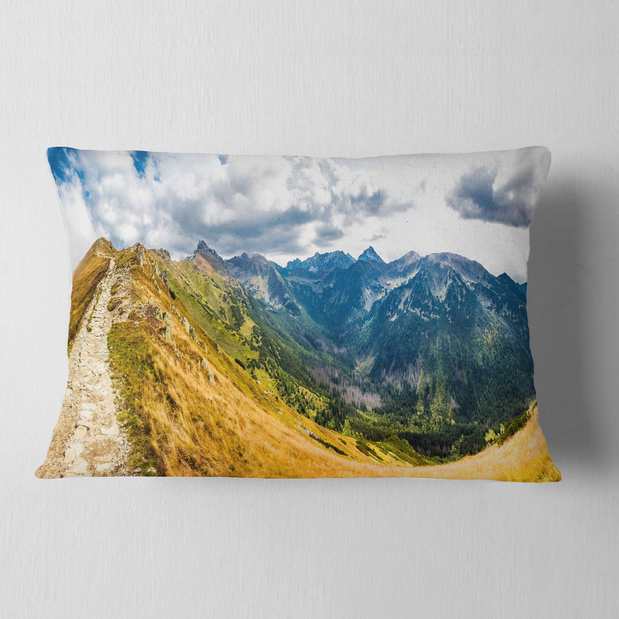 Designart 12" x 20" Multi-color Polyester Throw Pillow