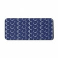 thumbnail image 1 of Navy Blue Computer Mouse Pad, Hand Drawn Style Sailing Yacht Silhouettes Ocean Travel Regatta Race Theme, Rectangle Non-Slip Rubber Mousepad X-Large, 35" x 15", Dark Blue White, by Ambesonne, 1 of 2