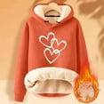 thumbnail image 2 of UAMVSH Fleece Lined Hooded Sweatshirts for Women Classic Graphic Printed Winter Warm Hoodie Sherpa Fuzzy Long Sleeve Pullover(Medium,Orange 1), 2 of 4