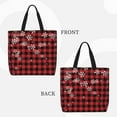 thumbnail image 2 of Fuzoiu Red Buffalo Plaid Print Durable Tote Bag,Shoulder Bag with Zipper Closure,Casual Tote's Handbag,for Daily Use, Shopping, School, Work, 2 of 7