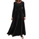 thumbnail image 1 of Vestido largo de manga larga suelto de color sólido para mujer Vestido largo de playa con cuello redondo y columpio asimétrico Fridja yut2612, 1 of 6