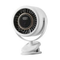 thumbnail image 3 of Ventilador portátil con clip, silencioso, ligero, pantalla digital, recargable por USB, tamaño pequeño. blanco, 3 of 9