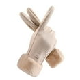 thumbnail image 1 of CNKOO 1 Pair Thickened Plush Lining Cartoon Pattern Windproof Driving Gloves Fluffy Cuffs Touch Screen Driving Gloves Hand Protect Cover, 1 of 10