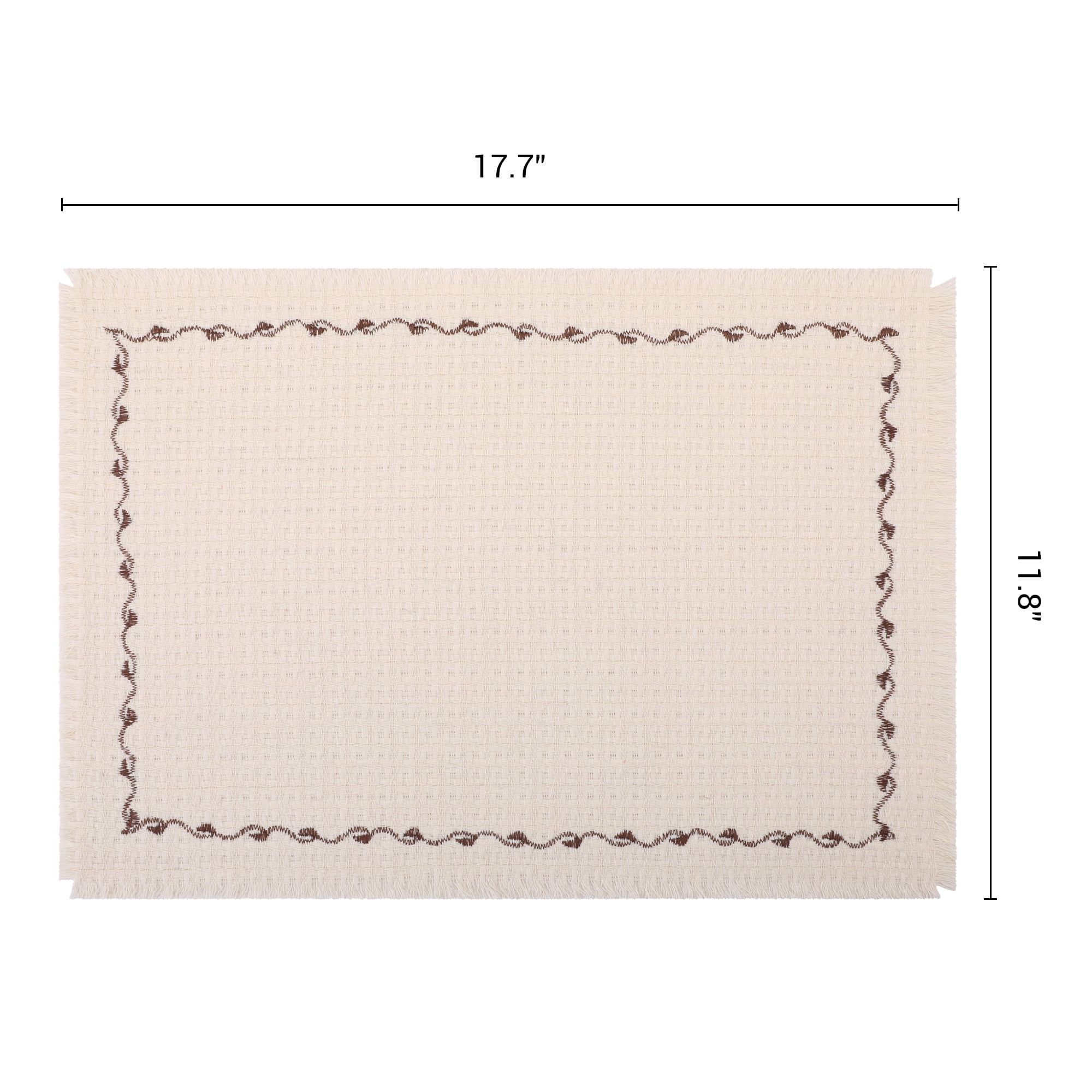 Unique Bargains 4pcs Washable Kitchen Table Mat White 15.7"x11.8"