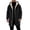 Black, variant on Fleece Lined Hoodie Jacket for Men Full Zip Up Mid Length Long Sleeve Drawstring Side Pockets Heavyweight Warm Winter Coat for Cold Weather