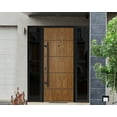 thumbnail image 4 of Front Exterior Prehung Steel Door / Deux 6683 Natural Oak / 2 Side Exterior Windows Sidelites/ Entry Metal Modern Painted W12+36+12" x H80" Right hand Inswing, 4 of 5