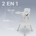 thumbnail image 4 of Silla Periquera de Bebe para Comer 2 en 1 Convertible en Silla y Mesa de Estructura Firme con Broches de Seguridad y Patas Antideslizantes Marfil, 4 of 9