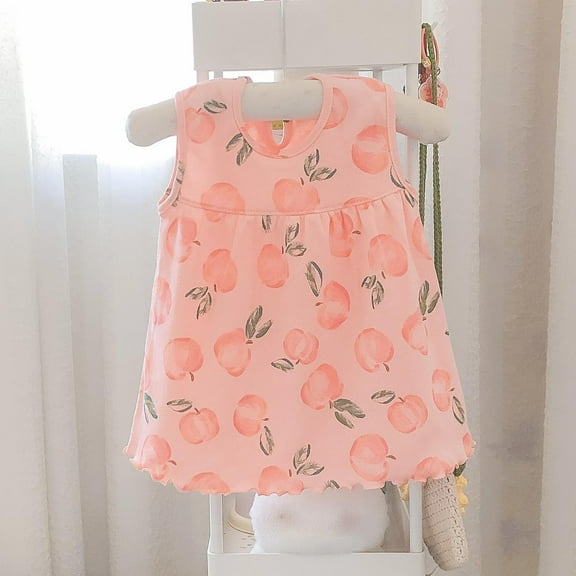 Sevevn Summer Baby Girl Infant Lace Skirt Pattern Print Sleeveless Dress Multicolor Free Size Family Gifts