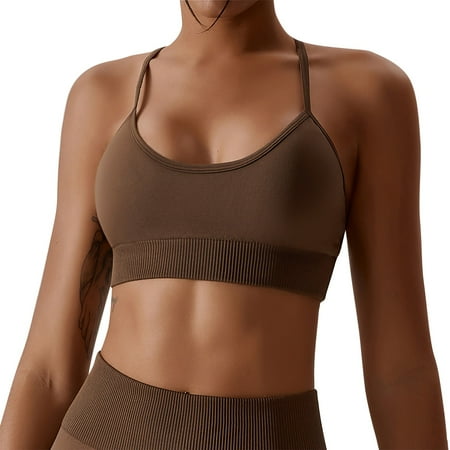 YEJIMAN Women s Back Sling Girls Sports Wrap Seamless One Quick Dry Yoga Underwear  Brown Womens Underwear Seamless  Nylon Spandex Workout Underwear For Women