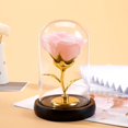 thumbnail image 4 of Eternal Rose in Glass Dome with LED Light, Romantic Night Light for Valentine's Day Gift, Illuminated Home Decoration for Bedroom and Special Occasions(Pink), 4 of 6