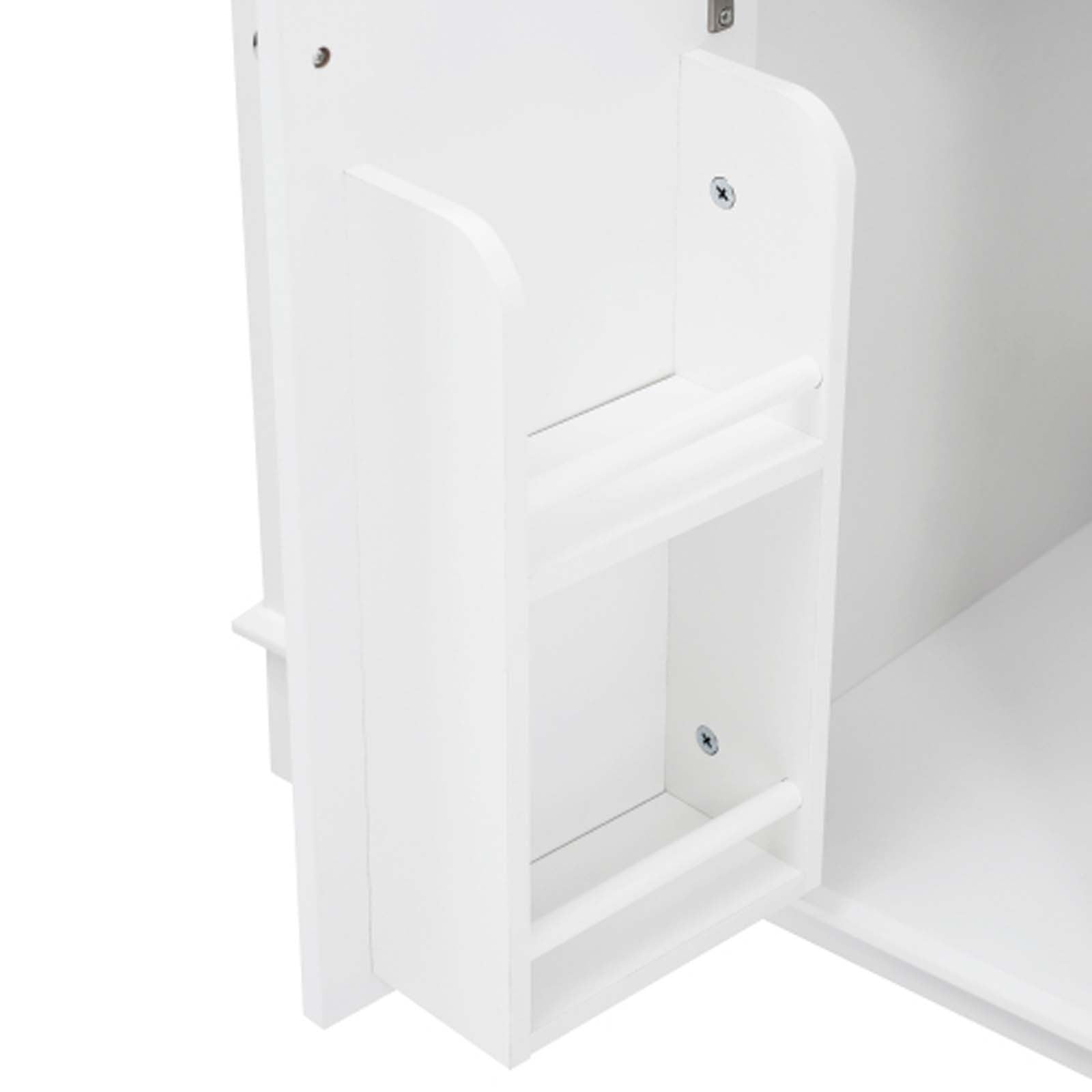 Bathroom Vanities - White Bathroom Vanity Cabinet, Vanity Cabinet with 6 Soft-Close Drawers & 2-Tier Shelves, MDF Pine Wood Base for Powder Room/Laundry