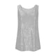 thumbnail image 5 of Blusas para mujer,Blusa informal sin mangas con lentejuelas para mujer, de poliéster y cuello redondo, ideal para el verano, sopatenor, 5 of 8