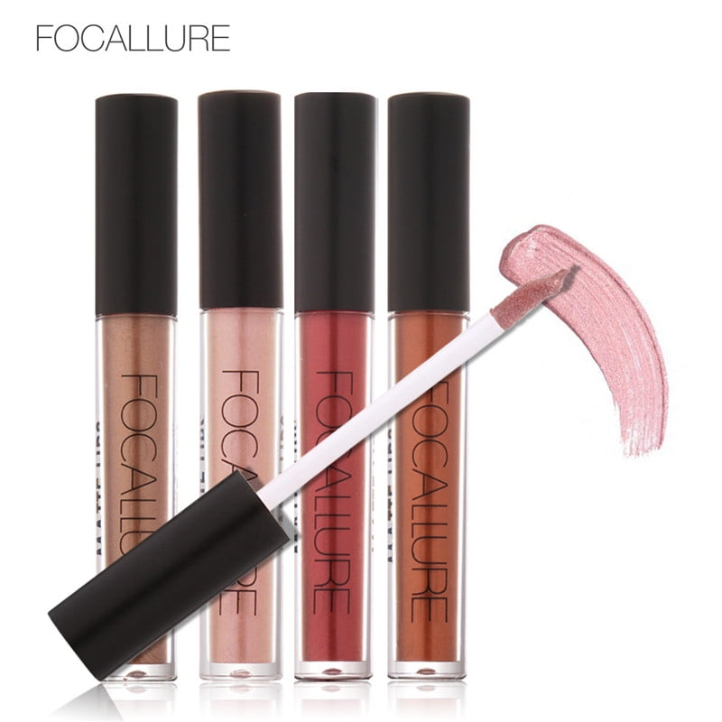 Mgaxyff FOCALLURE 12 Types Metal Lipgloss Lip Gloss Long Lasting Waterproof Lipstick Makeup