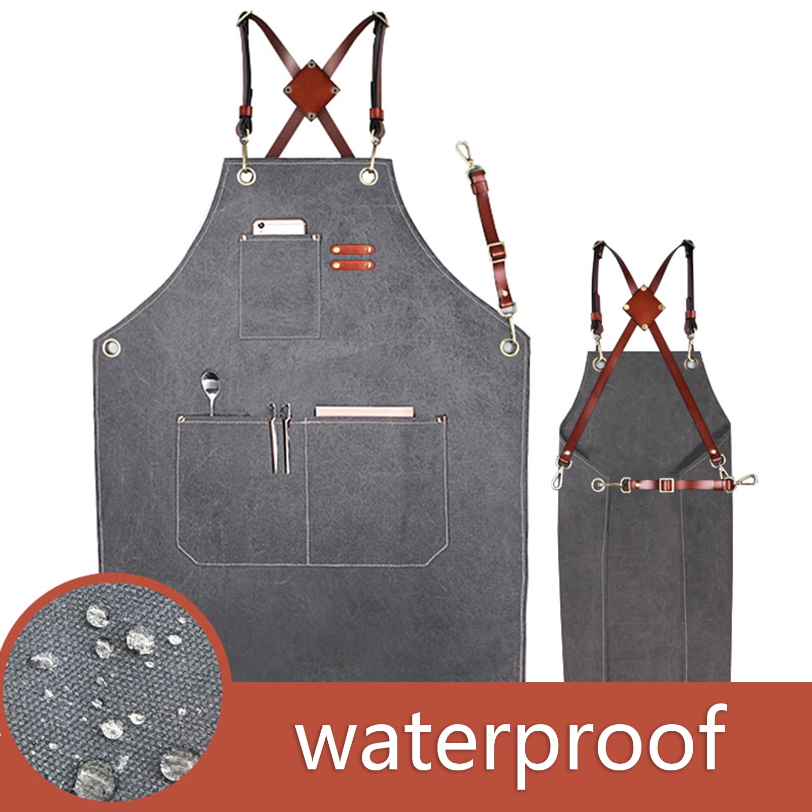 lanema Thick Apron with Pocket Jean for Women Men Hair Stylist Barista Coffee Shop