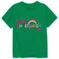thumbnail image 2 of School Uniform Tshirts Children Letter Graphic T Shirt Short Sleeve Crewneck Top Girls Graphic Tees Dark Green 6-7 Years, 2 of 3