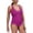 Pink, variant on Womens Midweight Ruched Shaping One Piece Swimsuit