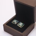 thumbnail image 4 of Vintage Blue & Green Enamel Floral Pattern Square Sterling Silver Cufflinks with Cubic Zirconia Stone – Handcrafted Luxury Men's Accessories, 4 of 4