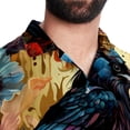 thumbnail image 5 of Crow Men's Short Sleeve Spread Collar Tops, Casual Button Down Shirts, Printed Summer Beach Shirts, Unisex, 5 of 6