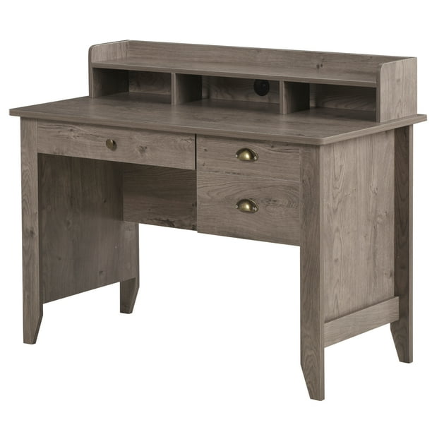 Computer Table Writing Desk with Hutch 3 Drawers, Open