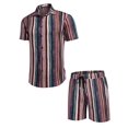 thumbnail image 2 of COOFANDY Men's Casual Floral Print Shirt Set Short Sleeve Tropical Shirt Summer Beach 2 Piece Short Set, 2 of 10