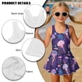 thumbnail image 6 of Xixirimido Jellyfish Corals Print Girls One-piece Swimsuits Sleeveless Swimwear with Skirt & Built-in Shorts Hawaiian Beach Vacation Modest Bathing Suit, 12-13 Years, 6 of 7