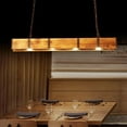 thumbnail image 3 of Wood Metal Ceiling Pendant Lamp 4 Lights Rustic Farmhouse Linear Chandelier Lighting Farmhouse Chandeliers Pendant Lighting Fixture for Pool Table Kitchen Island Bar, 3 of 9