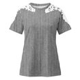 thumbnail image 5 of Fiudx Liquidación de Ahorros de Verano Blusa de Manga Corta con Cuello Redondo y Estampado para Mujer, 5 of 5