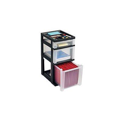 Office Depot 3 Drawer File Cart Black Clear 116849 Walmart Com