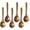 Brown, variant on Kiibsot Wooden Spoons, 6 Pack Wooden Spoons, 6.7 inch Ellipse Wooden Ladle Spoon Set for Cooking Mixing Stirring Honey Tea Soda Dessert Coconut Bowl Nonstick Pots Kitchen