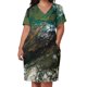 thumbnail image 3 of Vestido elegante con bolsillos sueltos y pintura abstracta, vestido de dama de honor para mujer, vestido de noche de lujo para mujer., 3 of 7