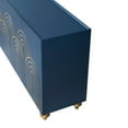 thumbnail image 5 of Modern Fluted Sideboard Buffet with Storage, Curve Element with Strict Lines, 4 Doors Storage Cabinet with Adjustable Shelves for Kitchen, Dining Room, Living Room (Navy Blue), 5 of 6