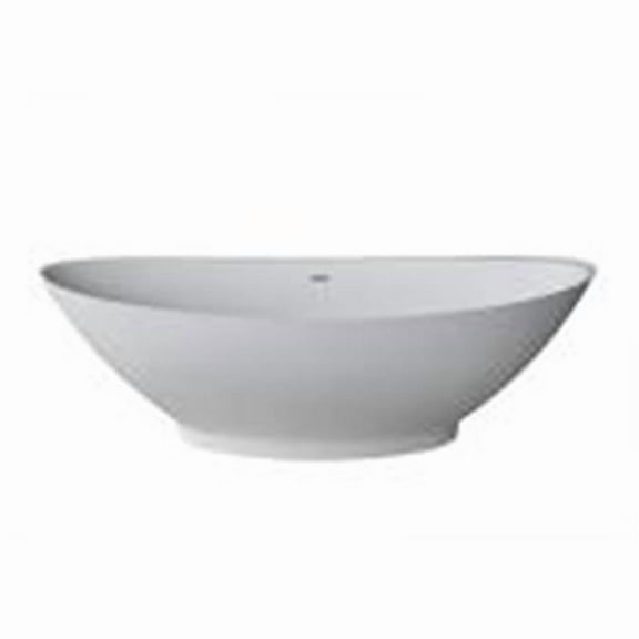 Atlantis Whirlpools 7233LCSXCWXX 34 x 73 in. Lucea Artificial Stone Freestanding Bathtub, White