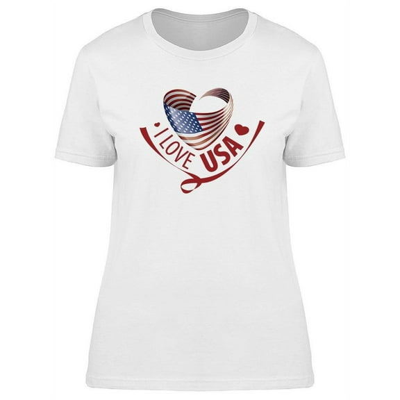 I Love U S A Inscription T-Shirt Women -Image by Shutterstock, Female XX-Large