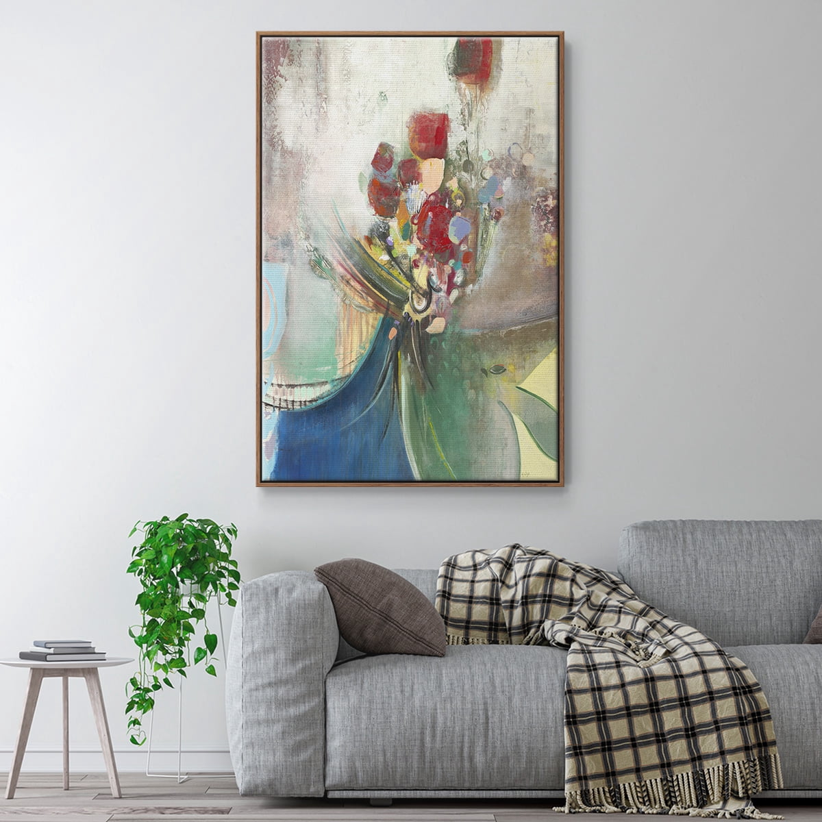 Celebration II Framed Premium Gallery Wrapped Canvas - Ready to Hang - 17 x 25 - Walnut Floating Frame