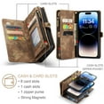 thumbnail image 3 of TECH CIRCLE for Apple iPhone 16 Plus Case,iPhone 16 Plus Wallet Case with Card Holder Kickstand Zipper Pocket Lanyard Strap Wristlet PU Leather Flip Case for iPhone 16 Plus 6.7" 2024,Coffee, 3 of 7