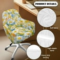 thumbnail image 5 of ZIATUBLES Daisy Painting Curved Back Chair Slipcover Stretchable Kitchen Dining Chair Cover Removable Contoured Swivel Accent Chair Protector for Dining Living Room, 5 of 7