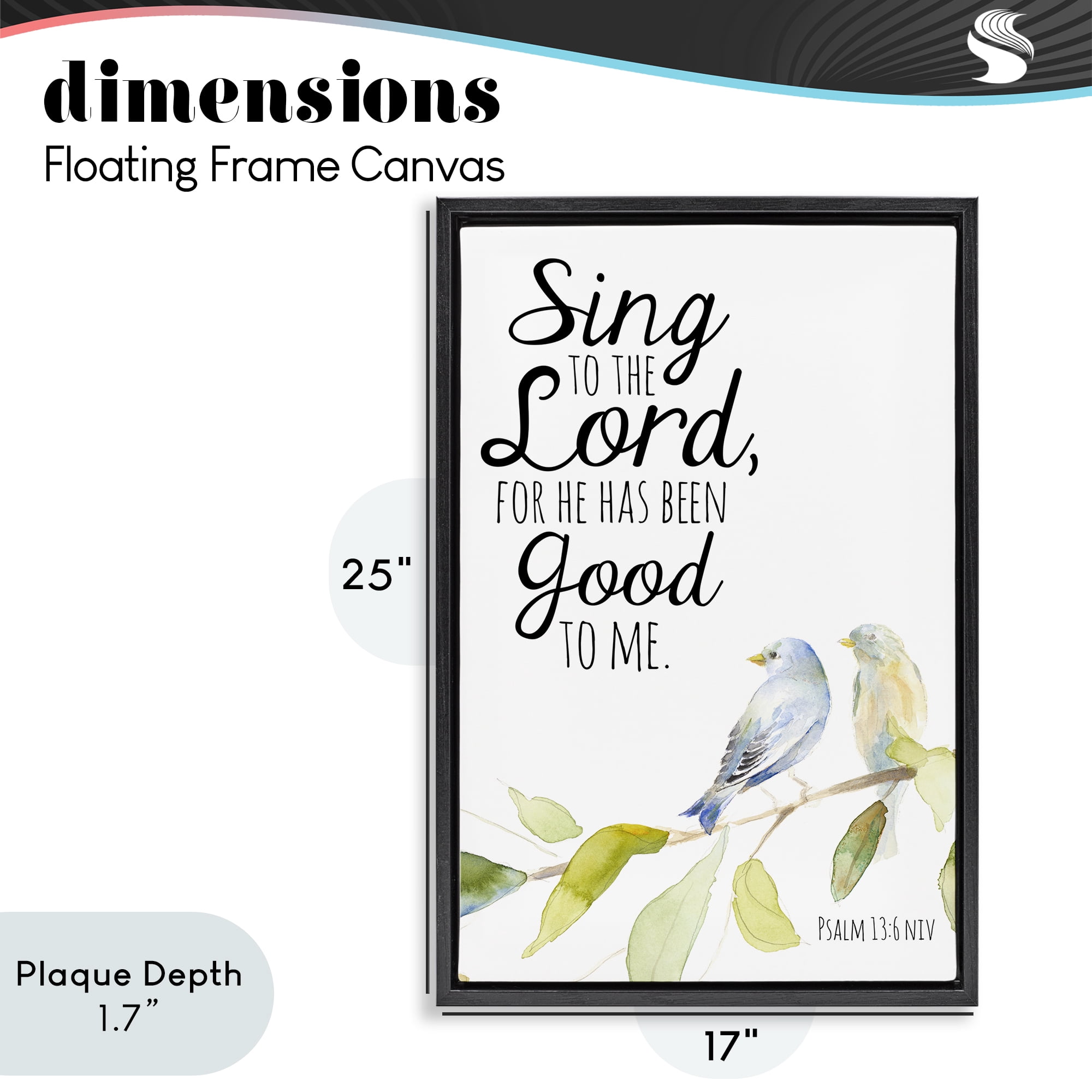 Stupell Industries Sing To The Lord Black Framed Floater Canvas Wall Art, design by Lanie Loreth
