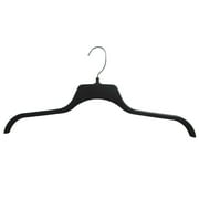 Hanger Central 25 Pack Recycled Black Heavy Duty Plastic Shirt Blouse Garment Hangers with Polished Metal Swivel Hooks, 17 inch