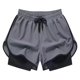 thumbnail image 2 of Pantalones cortos de entrenamiento para hombre, de doble capa, con cordón ajustable para verano, para hacer ejercicio 2XL, 2 of 8