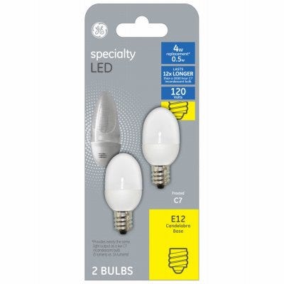 general electric 4pk small base globe carded light bulb frost