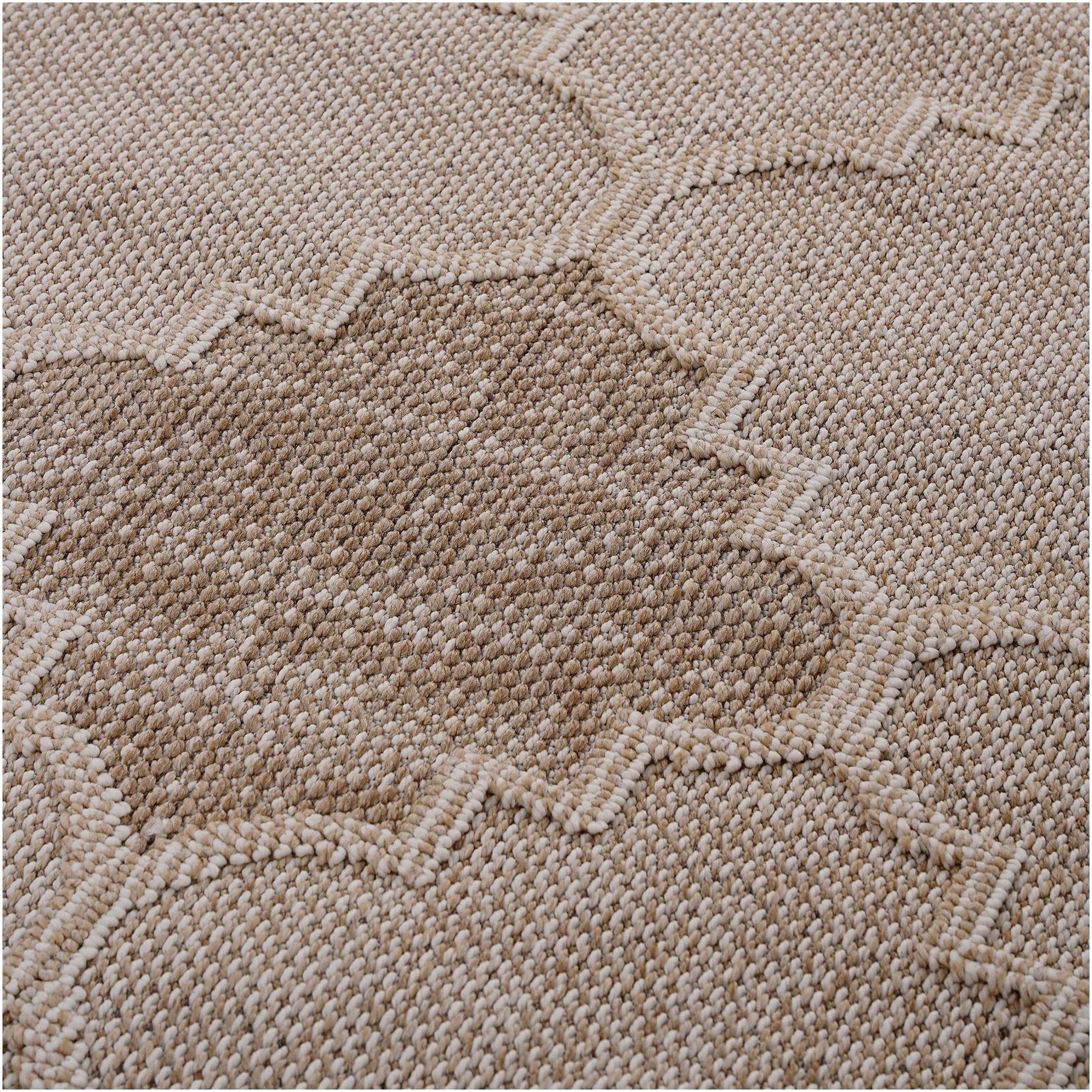 JERFIT 8x10 Cream Trellis Indoor Outdoor Rug, Non-Shedding Stain Resistant Low Pile Area Carpet for Living Room Bedroom