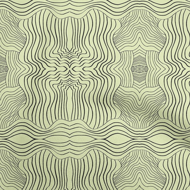 oneOone Rayon Light Yellow Fabric Moire Craft Projects Decor Fabric Printed By The Yard 56 Inch Wide