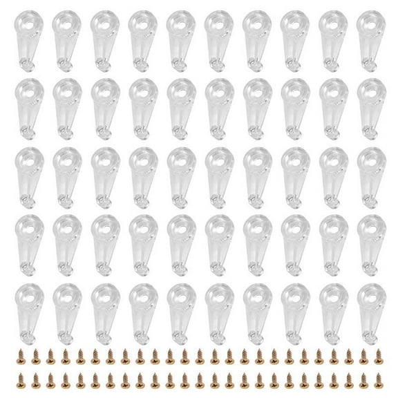 50 Pairs Glass Retainer Clips Kit Cabinet 4Mm Plastic Doors with Screws for Fixing