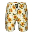 thumbnail image 3 of Pofeuu Light Green Plaid Sunflower Prin Men's Swim Trunks Quick Dry Bathing Suit Swimming Board Shorts Mesh Lining Beach Swimwear-Medium, 3 of 6