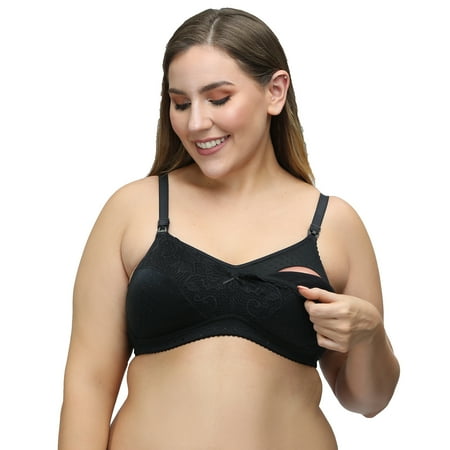 

Yuelianxi Women s Plus Size Lace -Feeding Unwired Maternity Bra Underwear