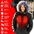 thumbnail image 4 of ActionHeat 5V Women's Heated Long Puffer Jacket W/ Hood 3XL, 4 of 5
