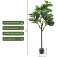 thumbnail image 7 of Artificial Fiddle Leaf Fig Tree, 5FT Tall Fake Fiddle Leaves Plant with Pot for Indoor Outdoor House Office Living Room Decor, 7 of 7
